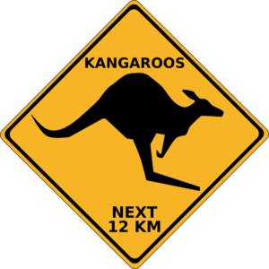 Kangaroo clipart sign. Crossing clip art at