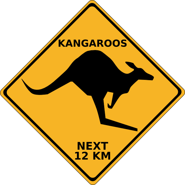 Crossing clip art at. Kangaroo clipart sign