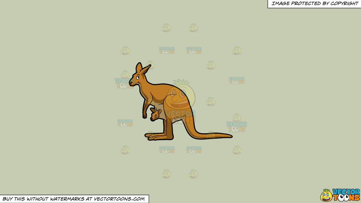 Kangaroo clipart solid. A with young joey