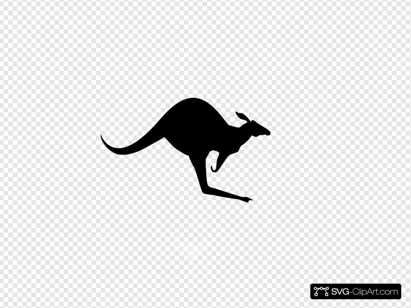 Kangaroo clipart solid. Black clip art icon