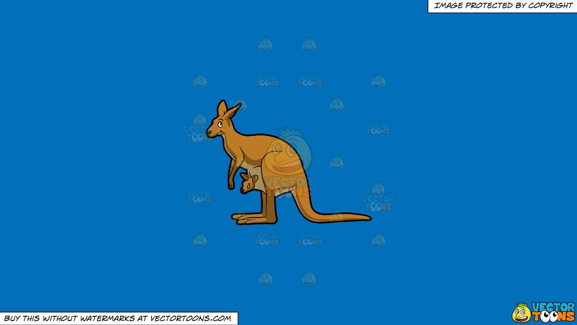 A with young joey. Kangaroo clipart solid