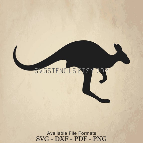 kangaroo clipart stencil