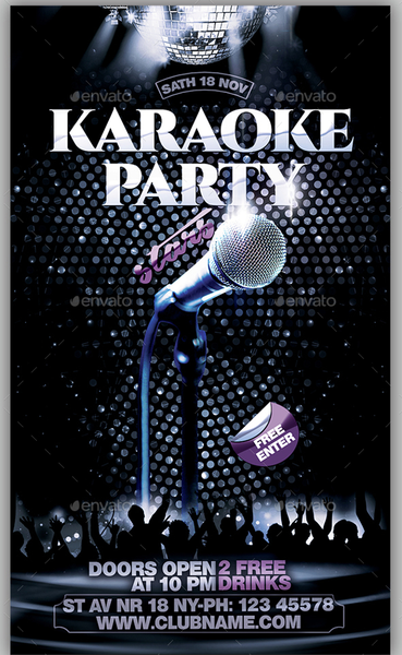 karaoke clipart flyer