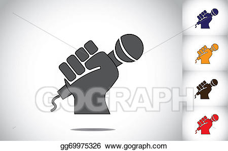 Karaoke clipart hand holding microphone. Human strongly mic 