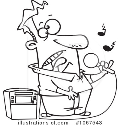 Karaoke clipart lounge singer. Illustration by toonaday 