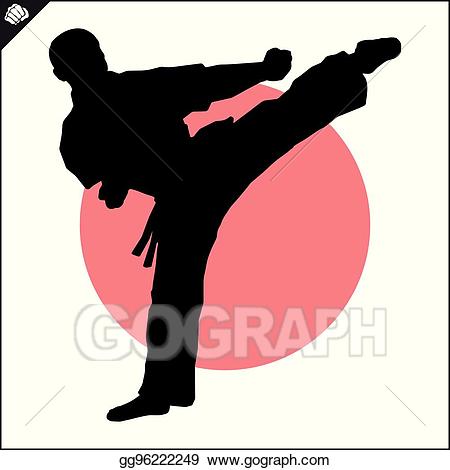 Vector art martial arts. Karate clipart high kick
