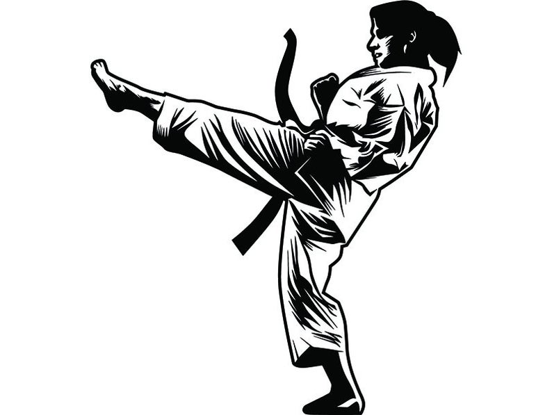 Karate clipart jujitsu. Fighter woman female black