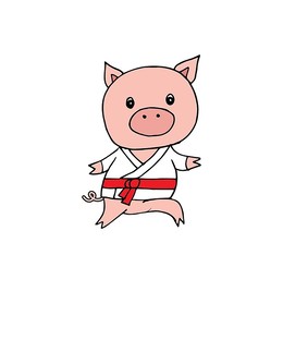 Karate clipart karate pig. Resolution embroidery design 