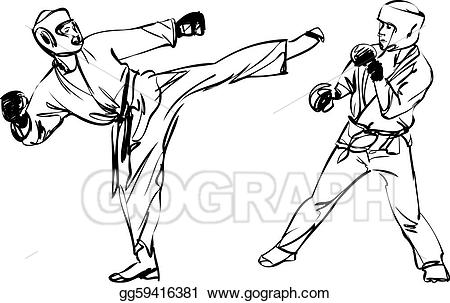 Vector art kyokushinkai martial. Karate clipart sketch