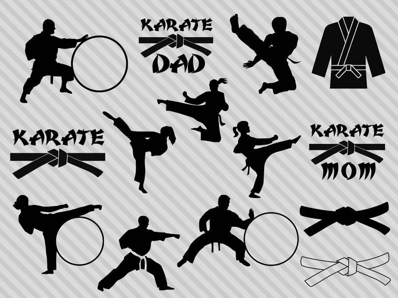Karate clipart svg. Bundle monogram frame martial