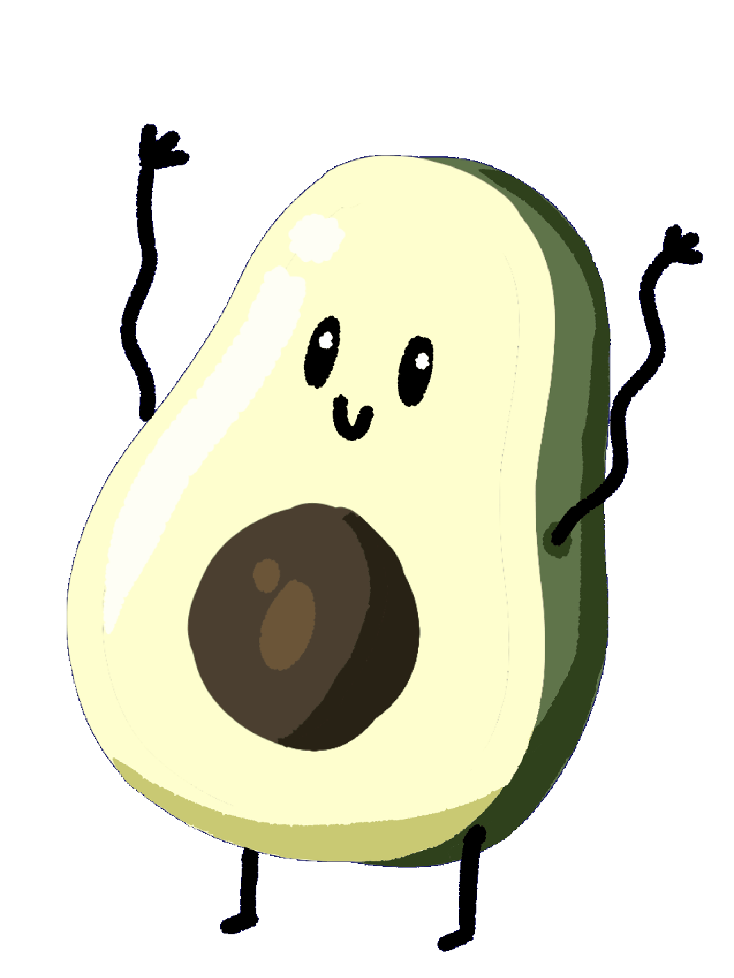kawaii clipart avocado