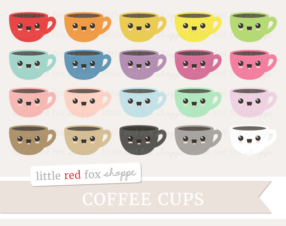Cup tea clip art. Kawaii clipart coffee mug