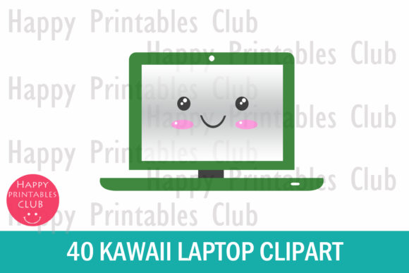 . Kawaii clipart laptop