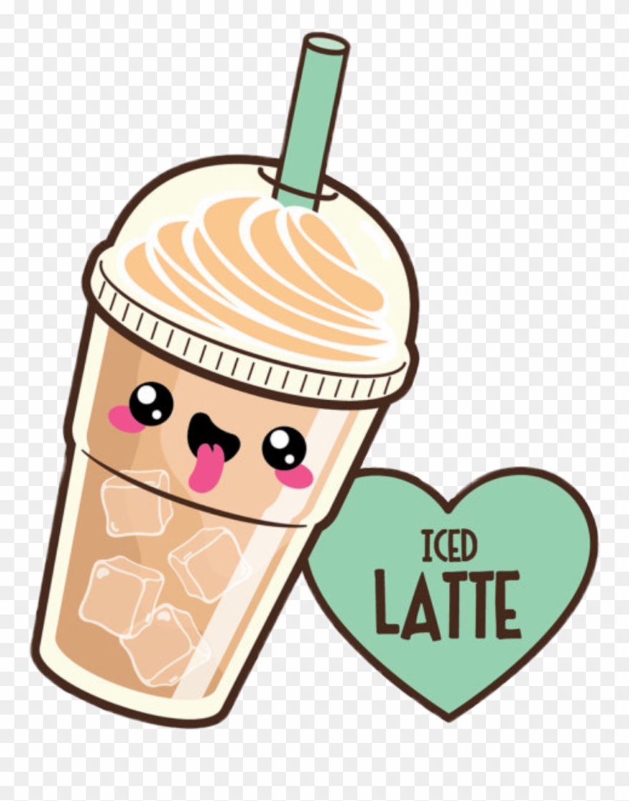 Coffee sticker pinclipart . Latte clipart kawaii