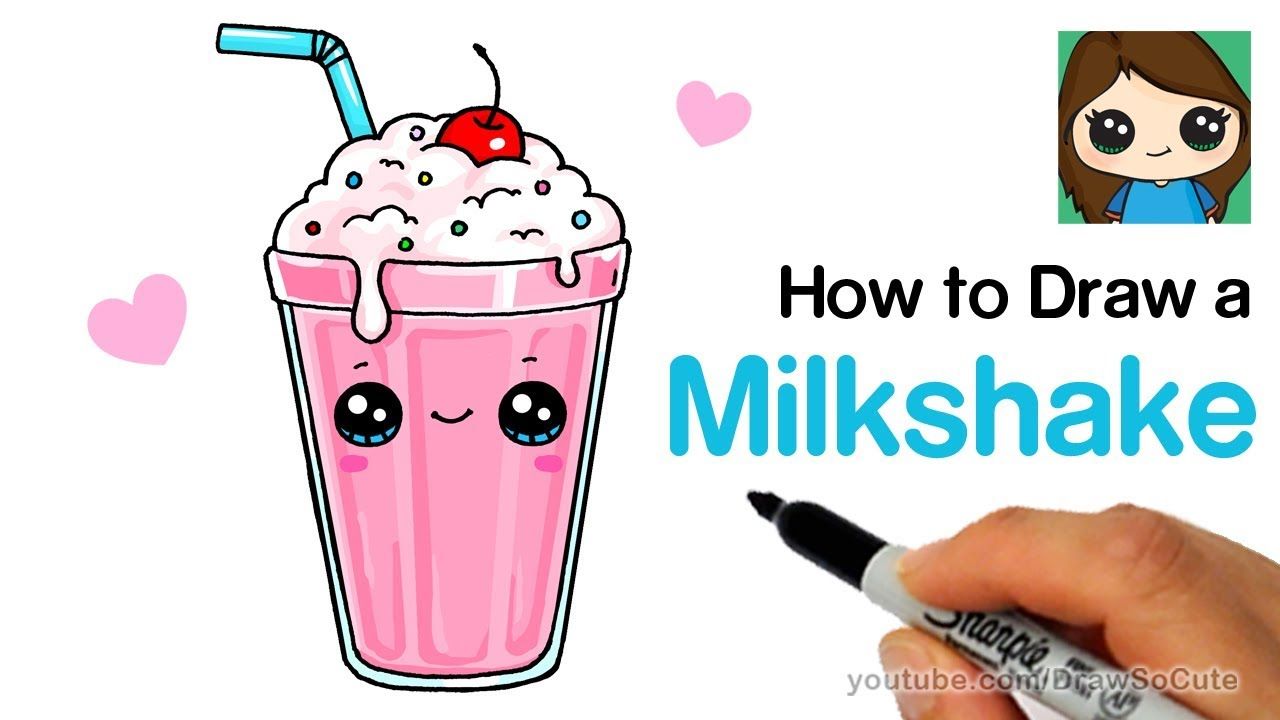 How to draw a. Milkshake clipart kawaii