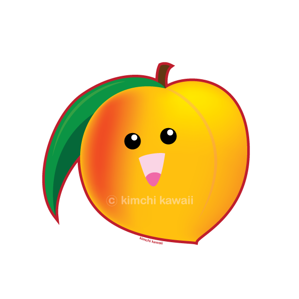kawaii clipart peach