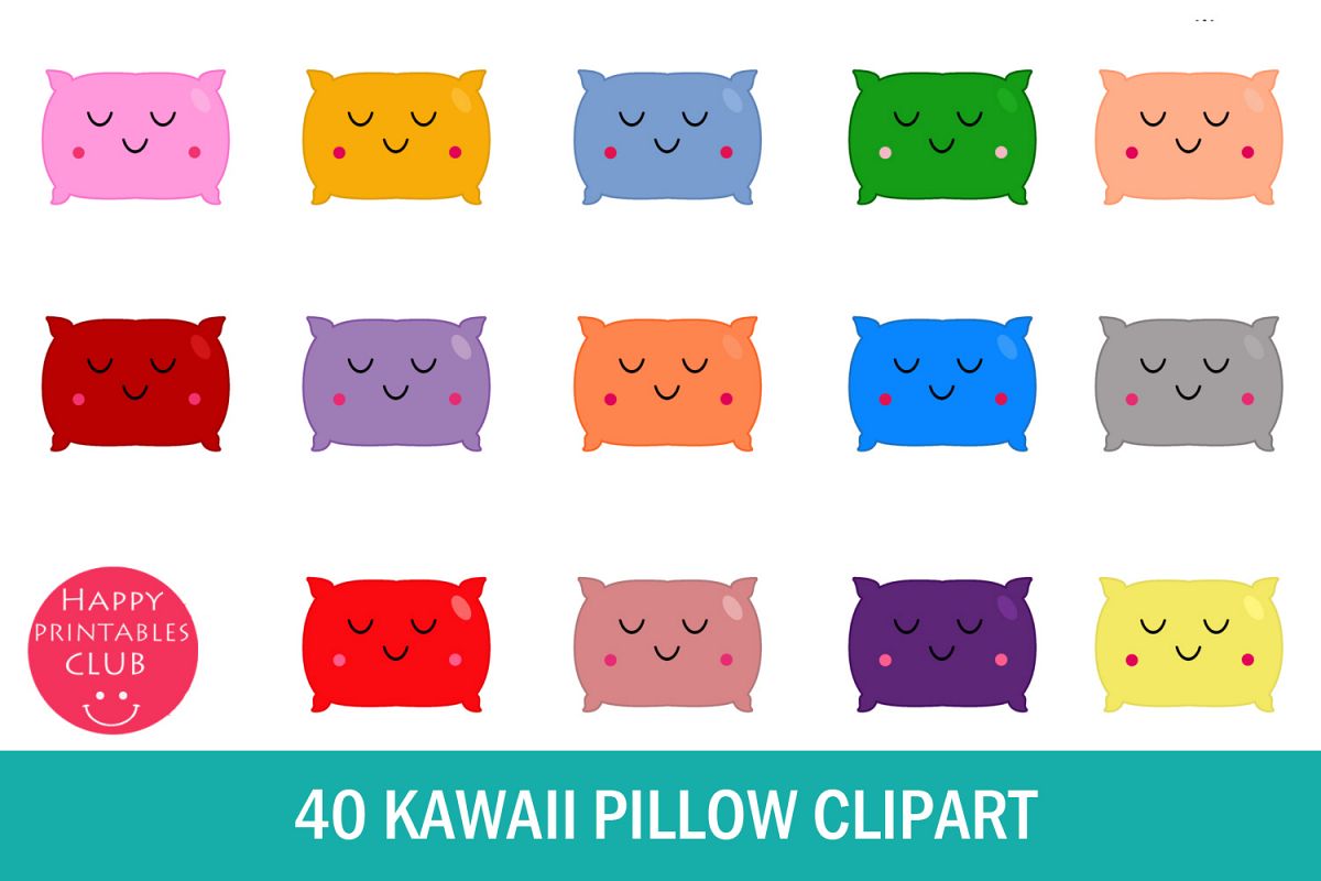 kawaii clipart pillow