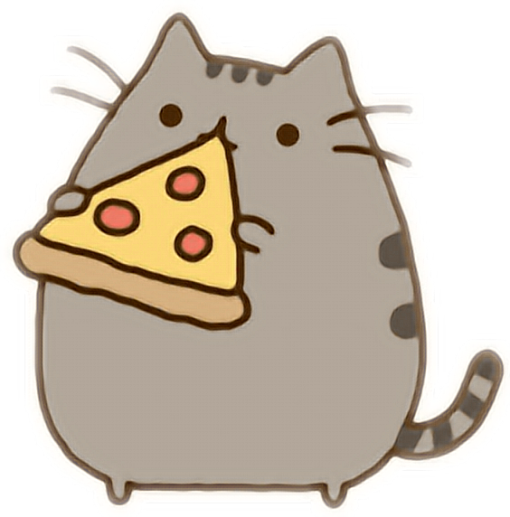 Cat Pizza Pusheen Eating Png Clipart Animals Cartoon Cat Cat | Images ...