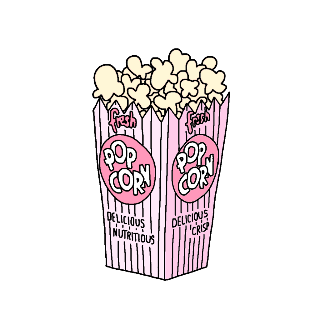 Pinkaesthetic pink tumblr cinema. Kawaii clipart popcorn