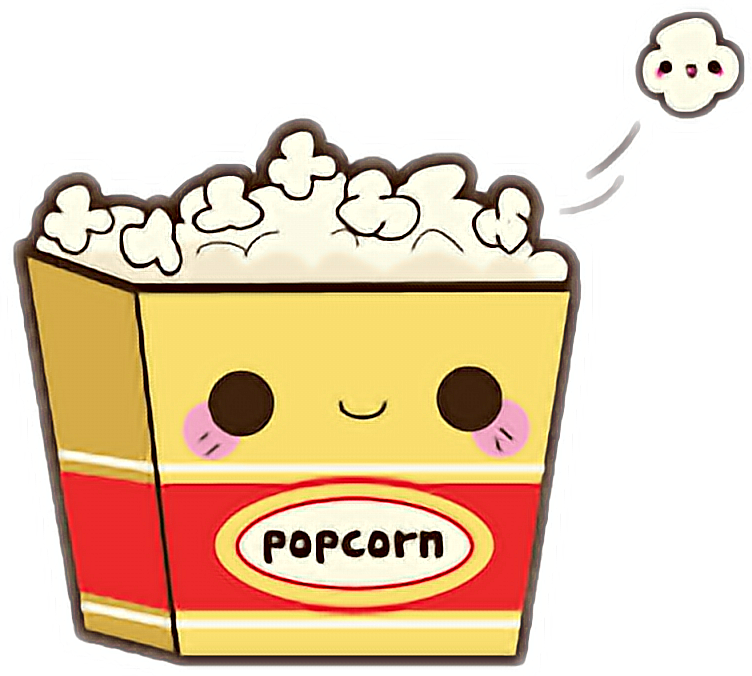 Kawaii clipart popcorn. Cine cute sticker by