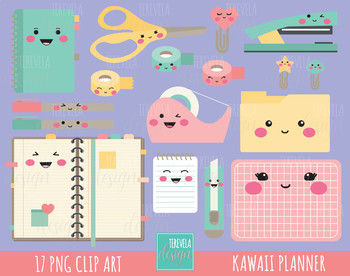 planner clipart kawaii