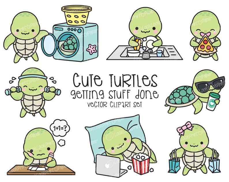 Kawaii clipart sea turtle. Premium vector cute planning