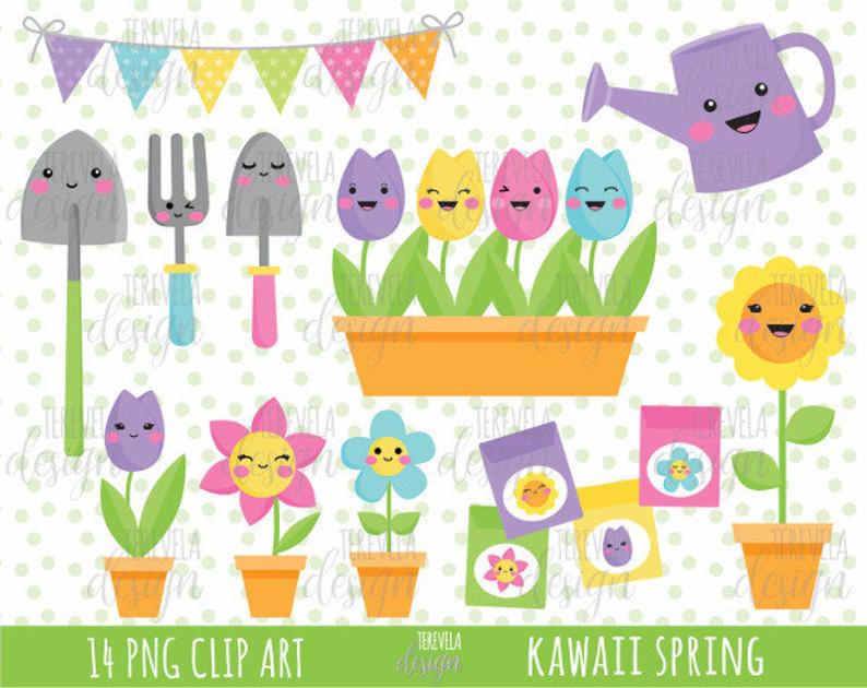 kawaii clipart spring