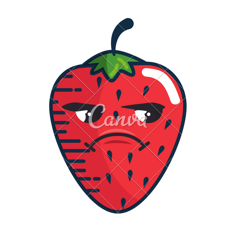 strawberries clipart kawaii