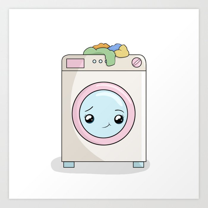 kawaii clipart washing machine