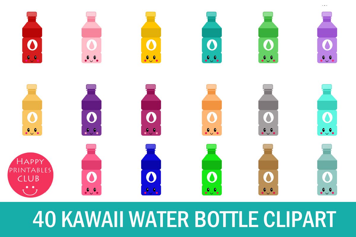 kawaii clipart water bottle