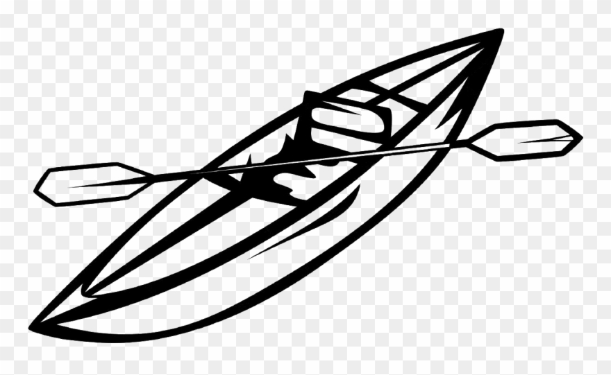 kayak clipart black and white