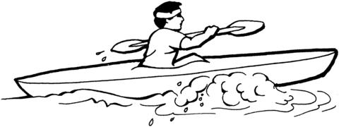 Kayaking clipart coloring page. Free printable pages 