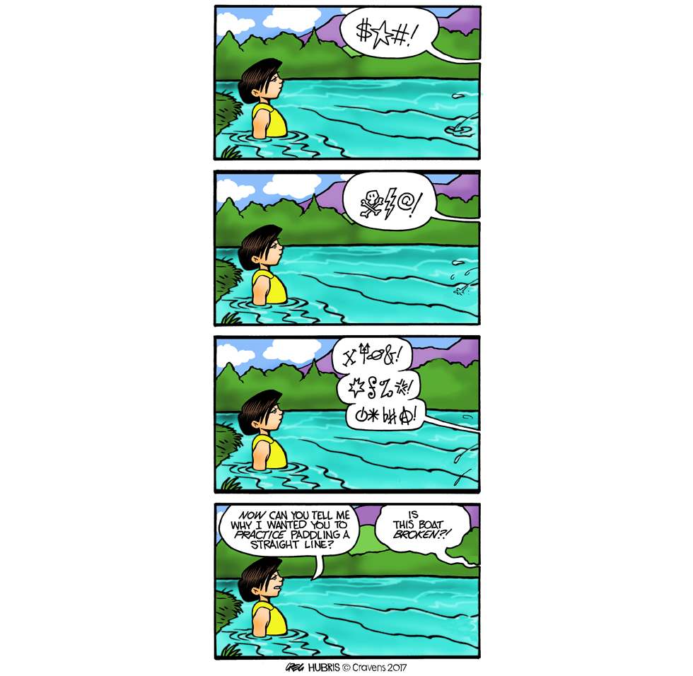 Kayak clipart comic. Paddle hubris comics that