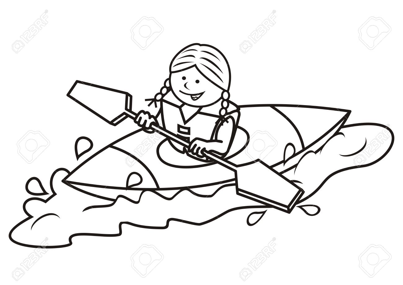 kayak clipart drawn