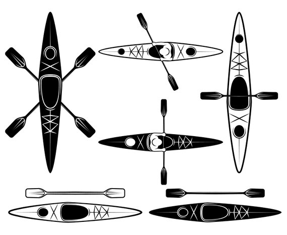 Kayak svg graphics vector. Kayaking clipart illustration
