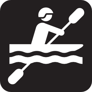 Black clip art at. Kayaking clipart