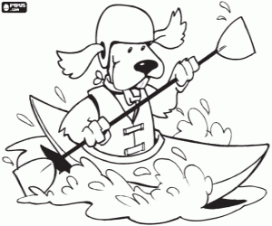 Kayaking clipart colouring page, Kayaking colouring page Transparent