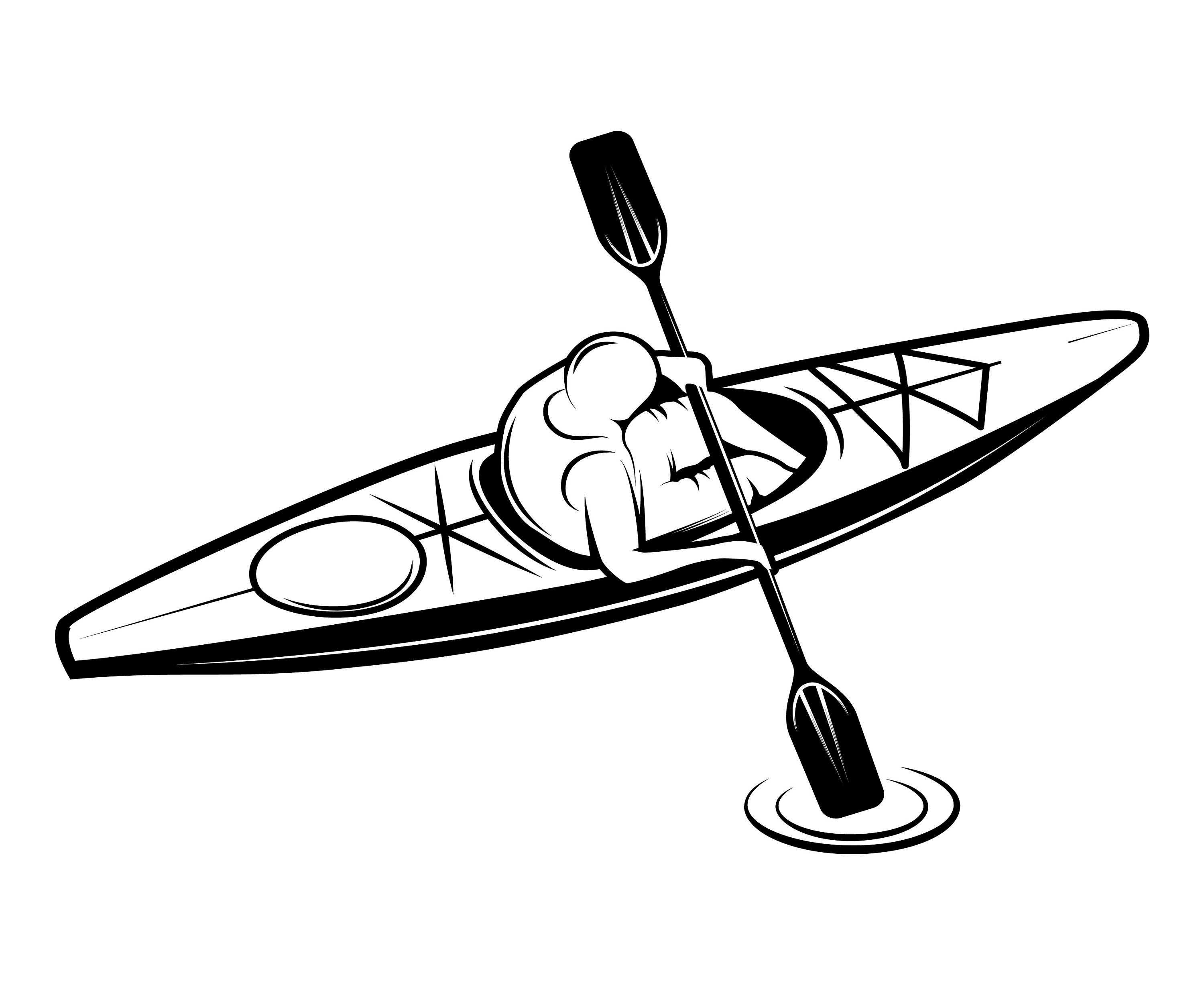 kayaking clipart drawing