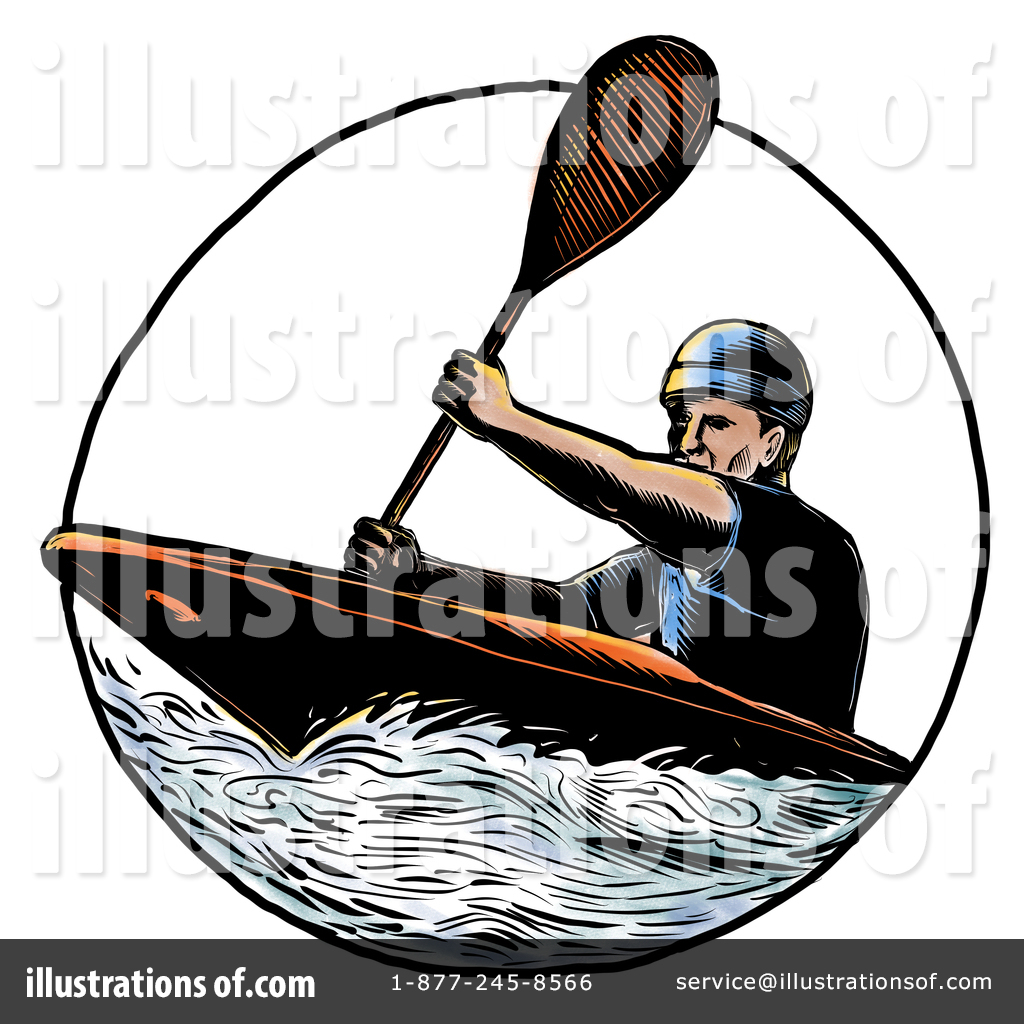 By patrimonio . Kayaking clipart illustration