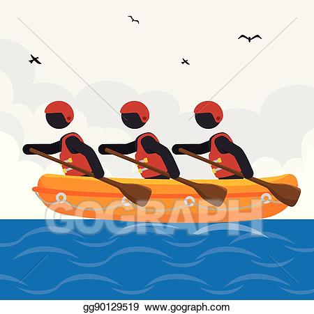 Eps illustration team design. Kayaking clipart rafting