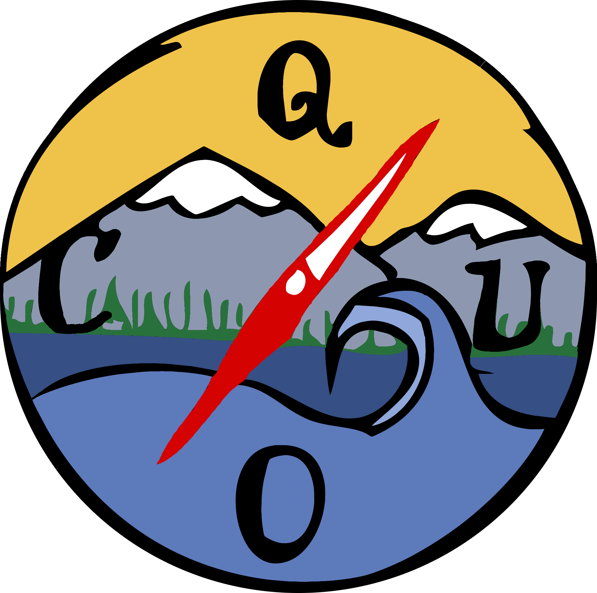 Kayaking clipart symbol. Quoc logo