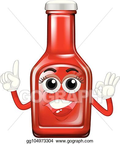 Eps vector on white. Ketchup clipart happy