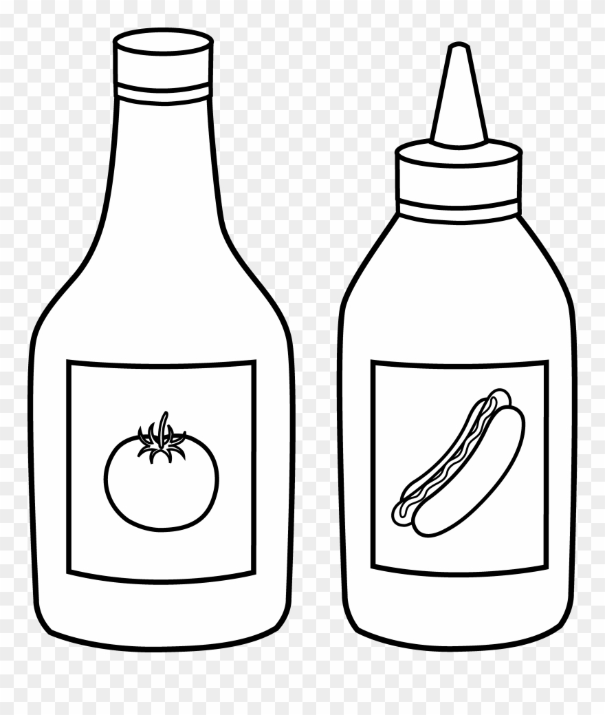 Ketchup clipart tomato sauce. Sos black and white