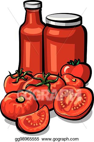 Ketchup clipart tomato sauce. Vector stock tomatoes and