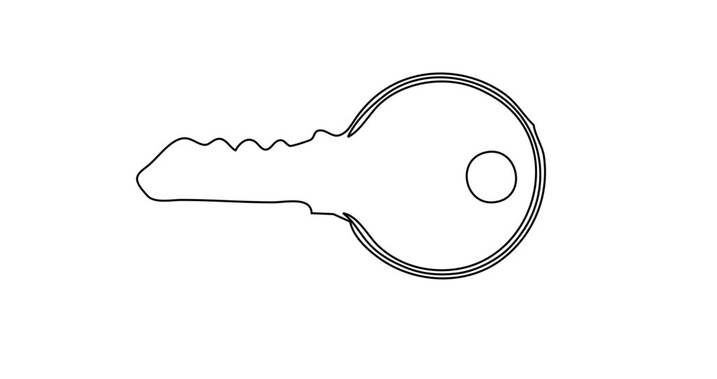 key clipart colouring page