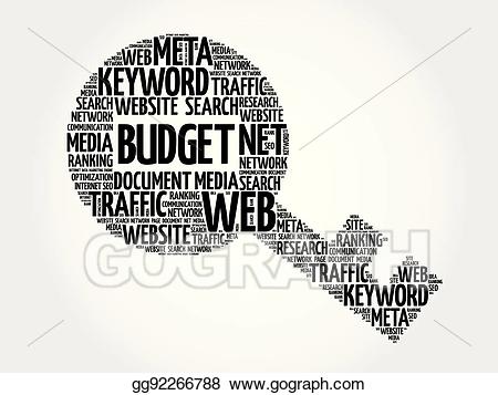 Eps illustration budget cloud. Key clipart key word