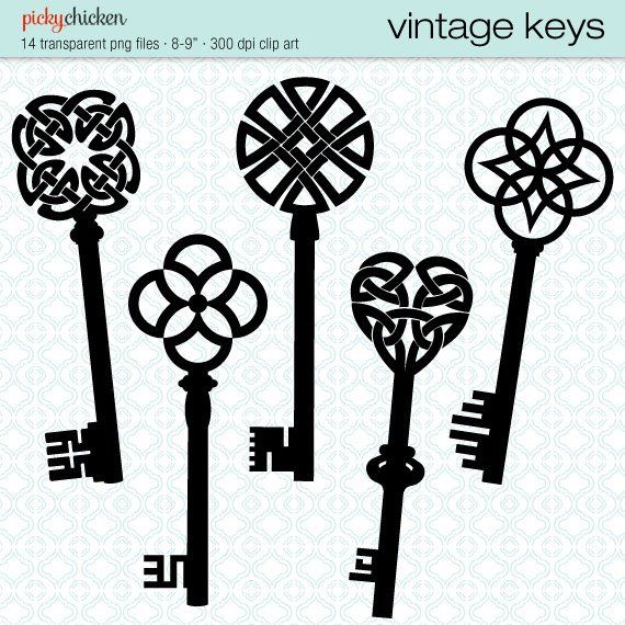 key clipart victorian key