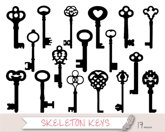Key clipart vintage key. Skeleton clip art library