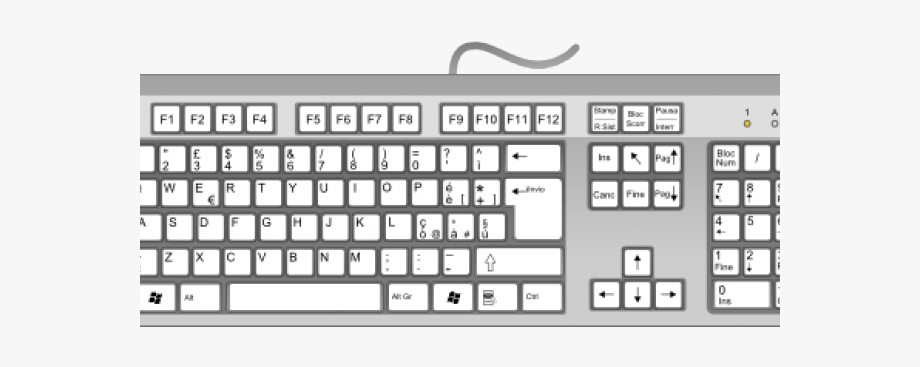 keyboard clipart black and white