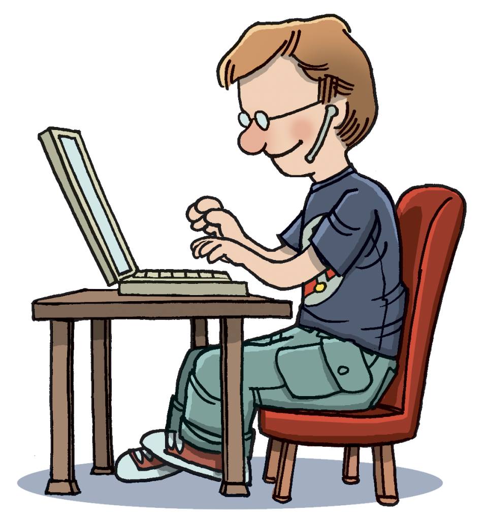 Keyboard typing clip art. Person clipart computer